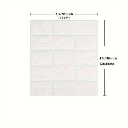 100-Piece 3D Foam Brick Wall Panel Set in Five Patterns with 13.78 x 15.16-Inch Self-Adhesive Tiles