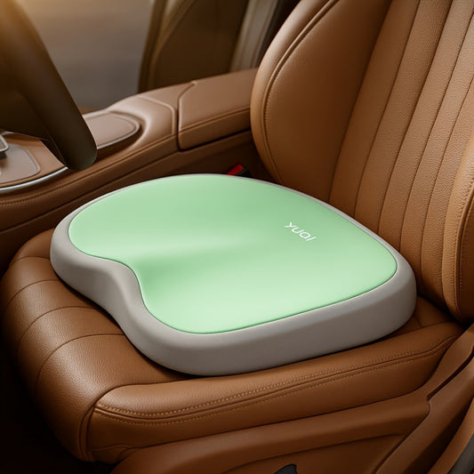 Memory Foam Seat Cushion with Adjustable Hip & Lumbar Support, Ergonomic Car Seat Pad for Long-Distance Driving, Office Chair & Home Use, Portable Polyester Knit Cover, Random Color