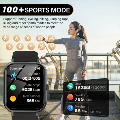 Smart Watch 1.83-Inch Full Touch Display with Bluetooth 5.2 Calling and Three Silicone Band Colors