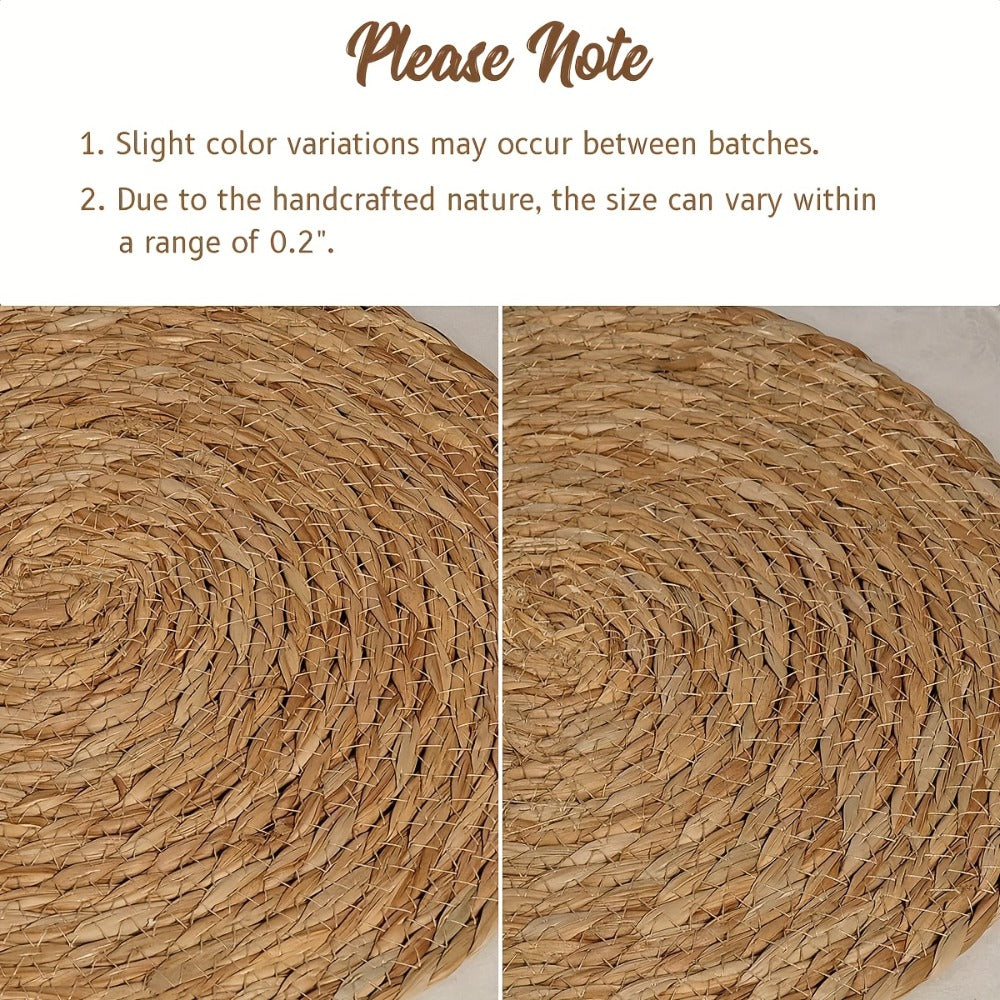 Round Braided Table Placemats in 6-, 10-, 20-, 30- or 50-Piece Options with 12-Inch Diameter