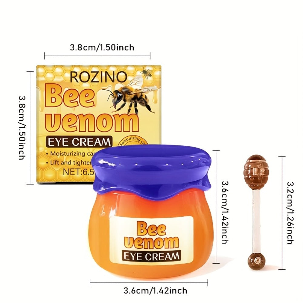ROZINO Bee Venom and Honey Eye Cream Five-Pack in Small Cosmetic Jars with Coordinated Blue Lids
