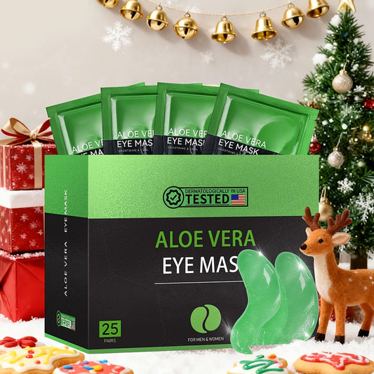 Under Eye Patches 25 Pairs – Aloe Vera & Collagen Eye Mask for Dark Circles, Puffiness & Deep Hydration, Hyaluronic Acid, Plant Extracts, Sulfate-Free, All Skin Types, Daily Skincare for Women & Men