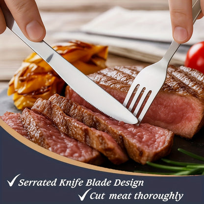 Stainless Steel Silverware Set 60 or 90 Piece with Gift Box – Service for 12 or 18, Includes Steak Knives, Salad Forks & Dessert Spoons, Dishwasher Safe Cutlery for Home, Wedding & Outdoor
