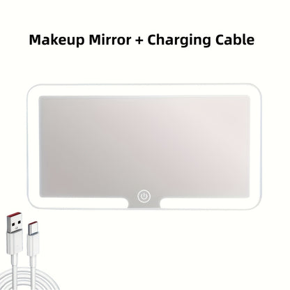 LED Car Visor Mirror Rechargeable – Ultra-Thin Vanity Mirror with 3 Light Modes (Daylight, Dashboard, Cockpit), Universal Fit for Cars, Trucks & SUVs, Gift for Women