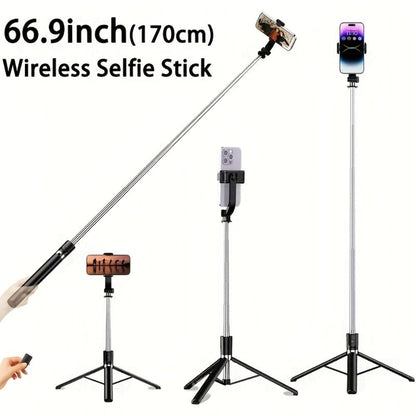 Anti-Shake Selfie Stick Tripod 68 Inch Retractable with Wireless Bluetooth Remote & 360° Rotation – Professional Stabilizer Phone Tripod for Travel Vlog Live Streaming iPhone Android