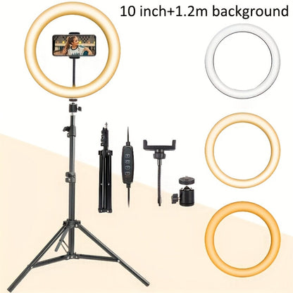 18 Inch LED Ring Light with Stand & Carry Bag – Phone Holder Included, Dimmable Studio Light for Smartphone Camera Photography, Live Streaming, Selfie, Makeup & Video Recording