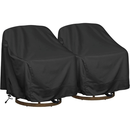Two-Pack Swivel Patio Chair Covers in Black, 27.5 x 32.5 x 43 Inches for Outdoor Furniture