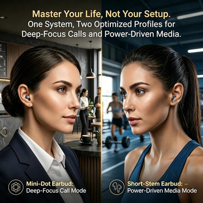 Four-Earbud Wireless Set with Two In-Ear Styles, Digital Charging Case and Three Color Options