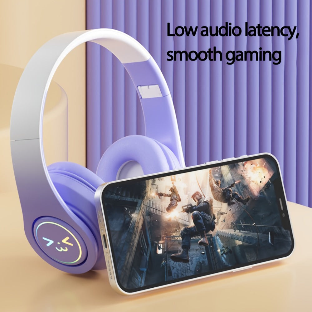 Foldable ANC Over-Ear Headphones with Bluetooth 5.3, Microphone and Four Gradient Color Hook Sets