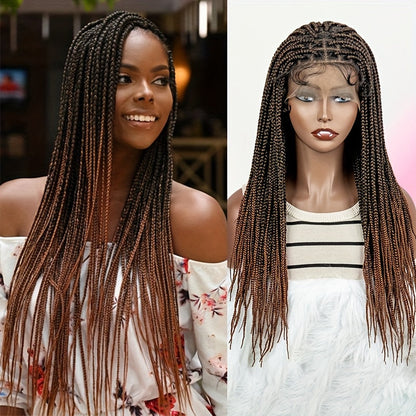 Long Box-Braid Wig with Full Lace Cap in 26- or 38-Inch Lengths and Four Lettered Color Options