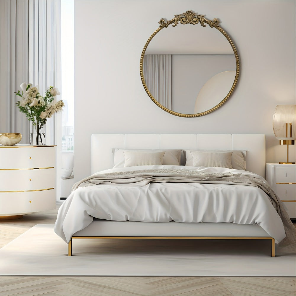 24-Inch Round Wall Mirror, Bathroom Vanity Mirror for Dressing and Daily Routines detail image - detail view 17