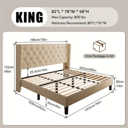Bed Frame shown in the Beige, King option