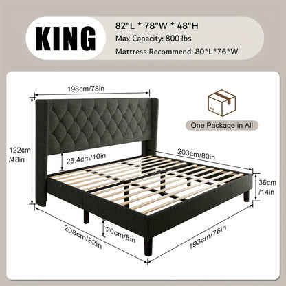 Bed Frame shown in the Dark Gray, King option