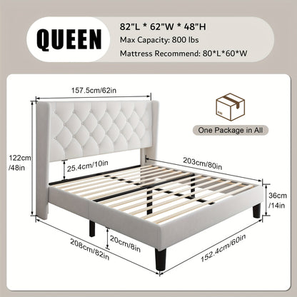 Bed Frame shown in the White, Queen option