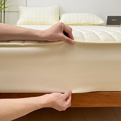 Channel-Quilted Fitted Mattress Protector in Six Colors and Full, Queen or King Size Options