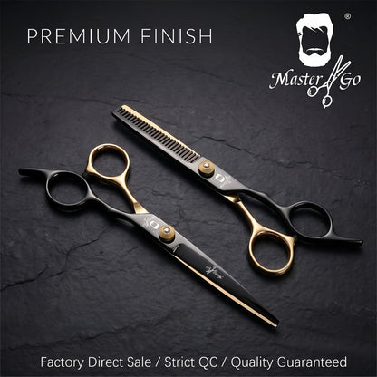 13-Piece Hair Cutting Scissors Kit with Straight and Thinning Shears, Combs, Cape and Storage Case
