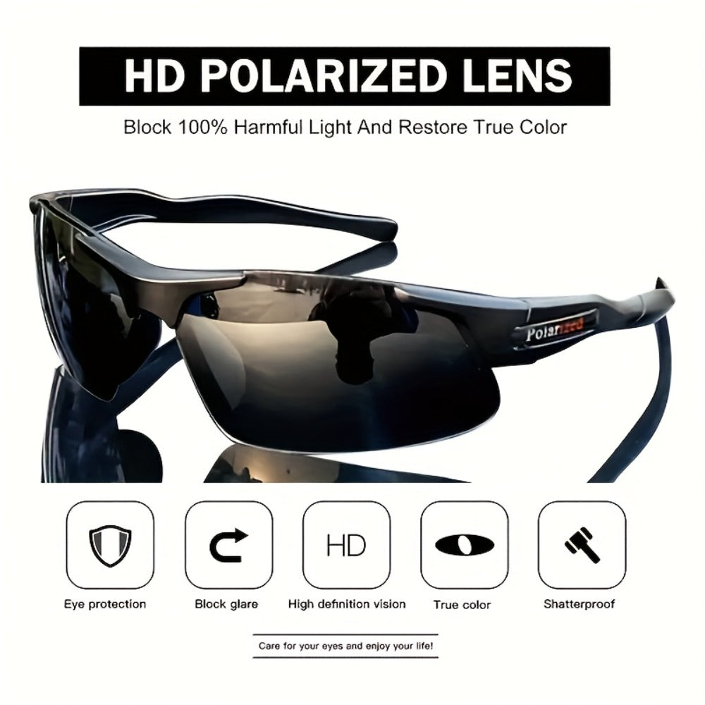 Polarized Sunglasses 3-Pack for Men with Half Frames, UV400 Lenses and Lightweight Driving Fit