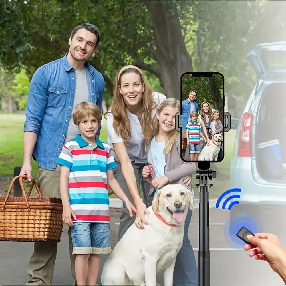 67 Inch Selfie Stick Tripod Retractable Floor Stand with Wireless Remote & 360° Rotation – Anti-Shake Portable Phone Tripod for Live Streaming, Travel Vlogs & Outdoor Filming, iPhone & Android