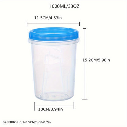 Food Storage Containers Stackable Clear Canister Set in Three 1000 mL or Six 500 mL Configurations