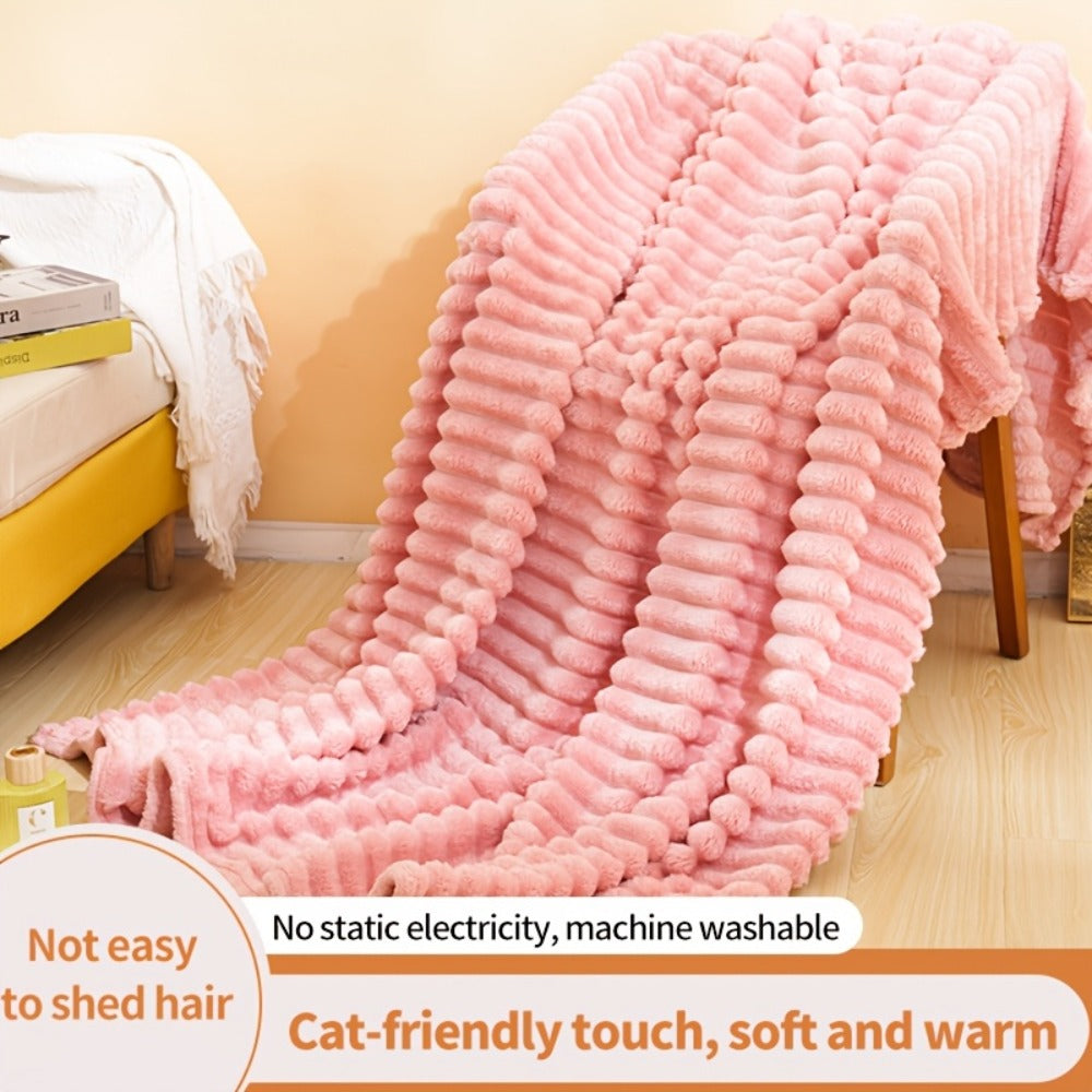 500gsm Heavy Plush Blanket – Ultra Thick Soft Warm Fluffy Blanket for Bed, Sofa & Travel, Baby to Double Size, 5 Colors