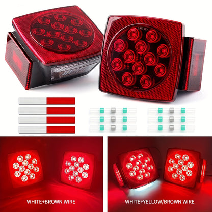 Trailer LED Light Kit 12V – Stop Turn Tail Brake License Plate & Side Marker Lights with Connectors for Trailers Under 80" – Boat Truck Camper RV Utility Trailer