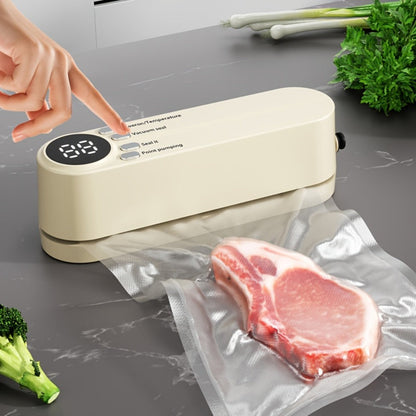 Vacuum Food Sealer Machine USB Rechargeable – Portable One-Touch Automatic Food Vacuum Sealer with Inflation Mode & Digital Display for Kitchen Freshness, Camping, Office & Home Use