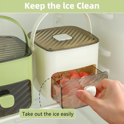Ice Cube Tray with Lid 48 Compartment Stackable Double Layer Food Grade Plastic Ice Mold Easy Release Portable Ice Box for Beverages Coffee Tea Kitchen
