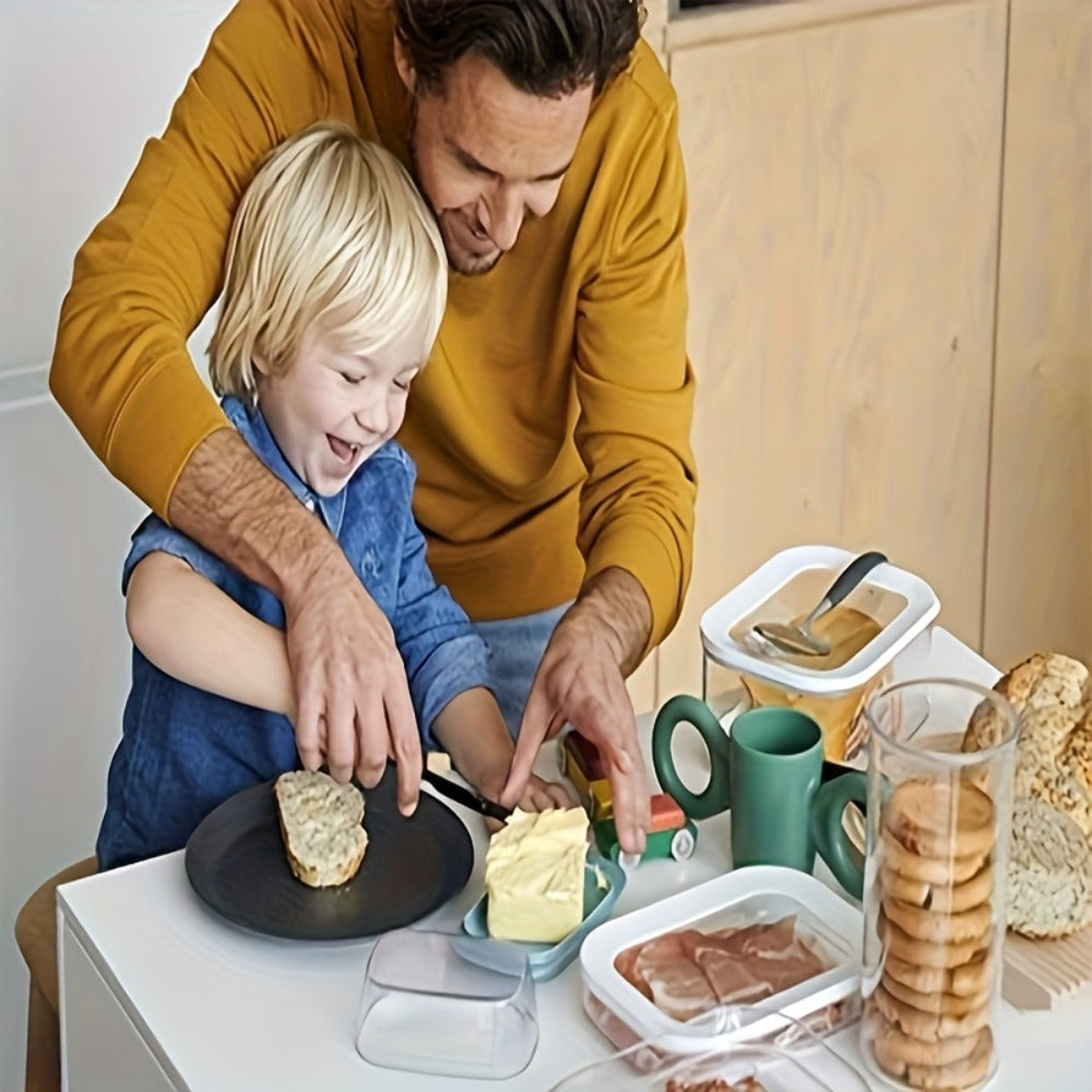 Food Storage Containers Single Reusable Fridge Box with Secured Lid for Meat, Produce and Leftover Organization