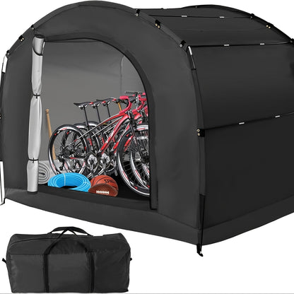 Portable Outdoor Storage Tent with Zipper Door, Carry Bag and 86 x 59 x 73-Inch Black Frame Shelter