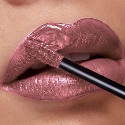 Metallic Shimmer Liquid Lip Color with 22 Numbered Shades, 7.2cm Clear Tube and Wand Applicator
