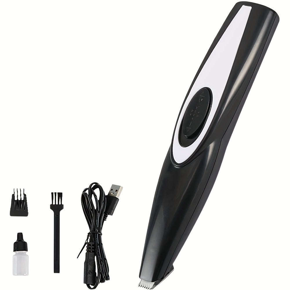 Pet Detail Trimmer, USB-Rechargeable Ceramic-Blade Clipper for Dog and Cat Face, Paw and Ear Areas