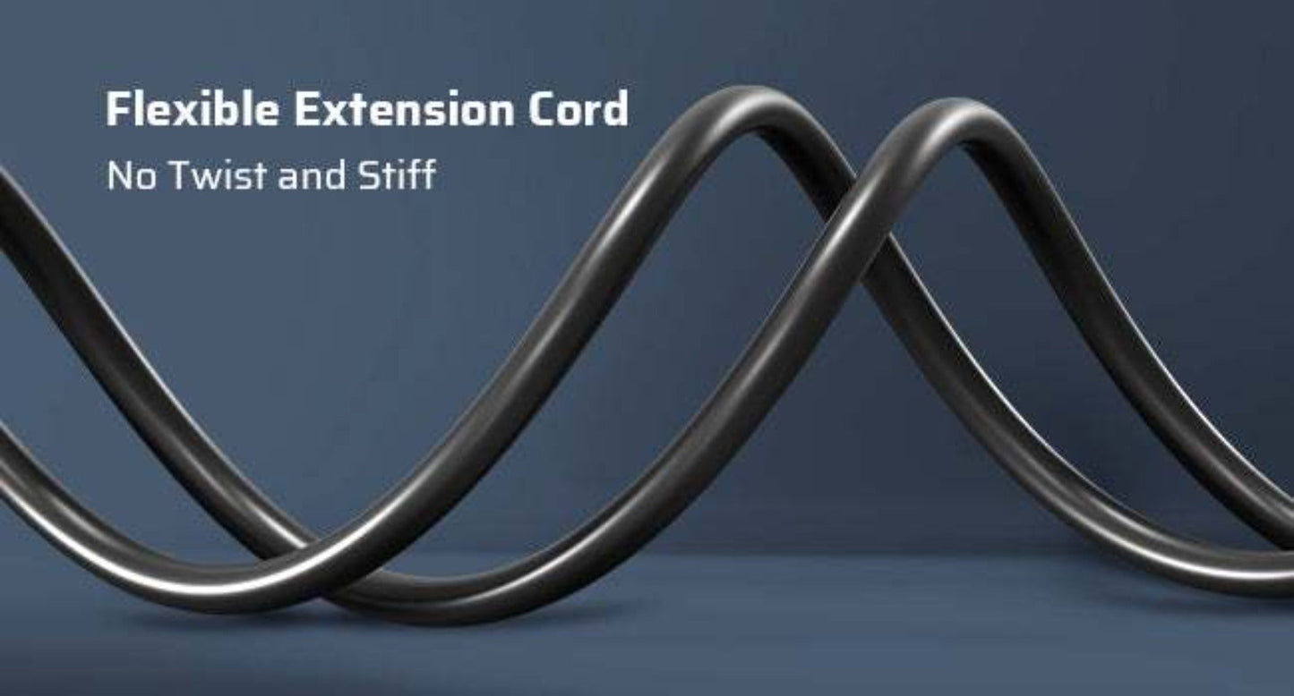 Two-Pack 20-Foot 16/3 Extension Cords in Black with Grounded Three-Prong Plug and Single Outlet