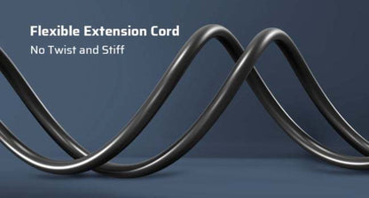 Two-Pack 20-Foot 16/3 Extension Cords in Black with Grounded Three-Prong Plug and Single Outlet