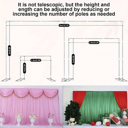 Pipe and Drape Backdrop Stand 10x20ft Heavy Duty Stainless Steel Portable Wedding Party Photography Background Support System with Base Kit for Stage Events Trade Show Display