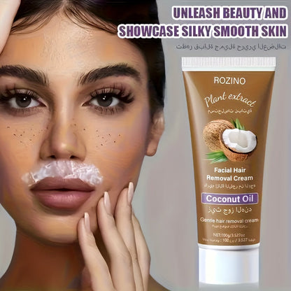 Hair Removal Cream ROZINO 100g Coconut Tube with Carton for Women’s External Body Grooming Routine