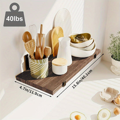 Floating Shelves Set of 5 Wall Mounted 4.7 Inch Tiered Display Shelves Vintage Style Wall Storage Rack for Bedroom, Living Room, Kitchen, Bathroom & Office – Plant & Home Decor