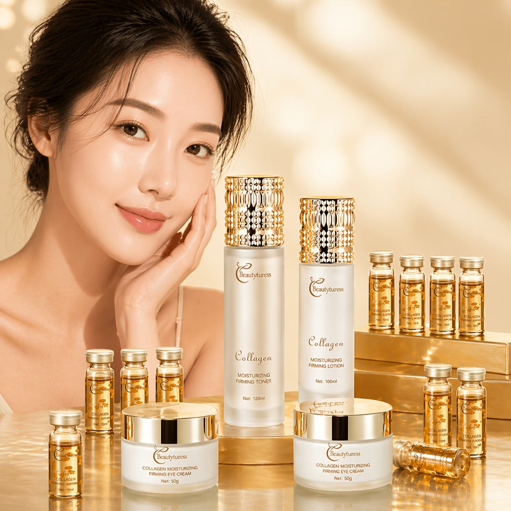Skincare Set with Beautyluress Label, 14 Collagen Hyaluronic Acid and Niacinamide Product Pieces