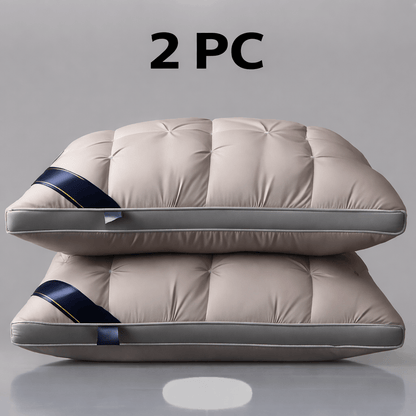 Hotel Quality Pillow Soft Polyester Fiber Bed Pillow with Zipper Closure for Deep Sleep Neck Support, Machine Washable All Season Pillow for Home Bedroom, White Grey 1 2 4 Pack