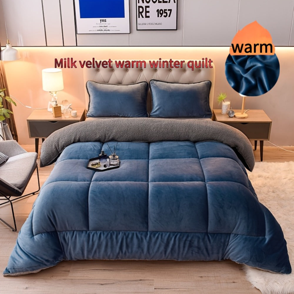 Reversible Quilted Comforter in Light Grey or Dark Grey with 94.49 x 86.61-Inch Listed Size