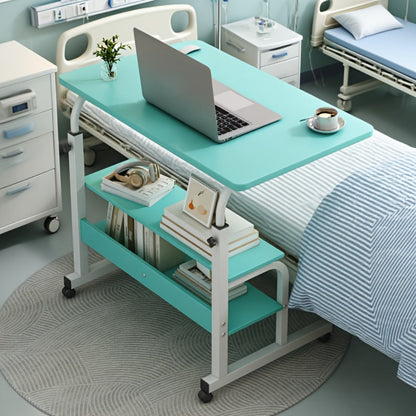Overbed Table with Casters Adjustable Height – Bedside Nursing Table for Hospital & Home Care, Rolling Laptop Desk for Elderly & Patients, Meal Tray Stand, Multiple Colors