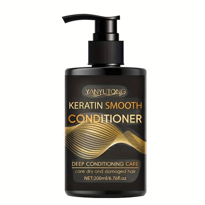 Keratin Shampoo and Conditioner Set Repairs Breakage Split Ends Moisturizes Scalp for Color-Treated Heat Damaged Dry Frizzy Hair All Hair Types Women Men 200ml Each