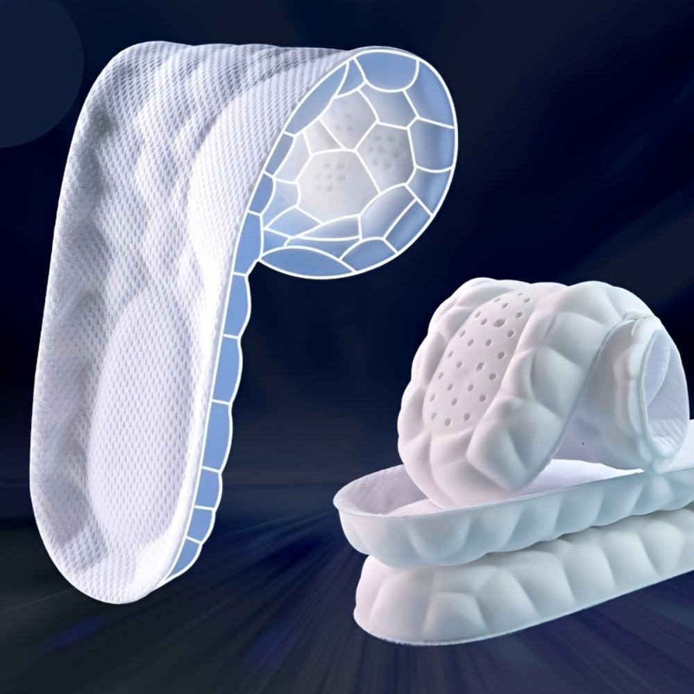 Two-Pair Cushion Shoe Insoles in Black or Gray with 12 EU35-46 Color-and-Size Options Pictured