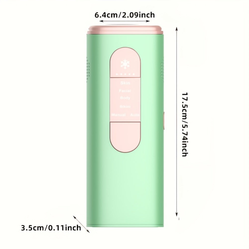 Green IPL Hair Removal Device with 999900 Flash-Counter Marking, Manual and Auto Labels and Dust Cover
