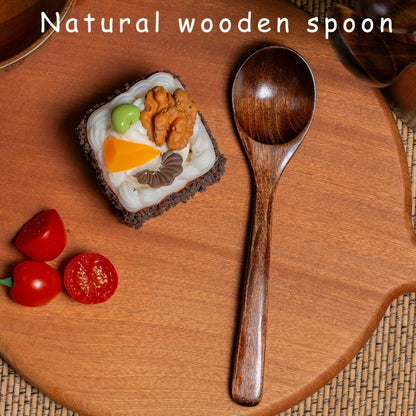 Wooden Spoons for Eating 8pcs – 7.28 Inch Small Wood Teaspoons for Stirring Coffee, Tea, Honey, Cooking & Serving Soup Dessert, Wooden Spoon Set