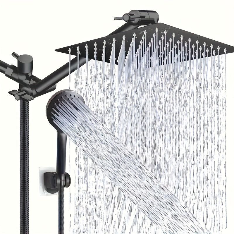 Nine-Setting High-Pressure Shower Head Combo with Handheld Wand, Hose and Adjustable Wall Mount