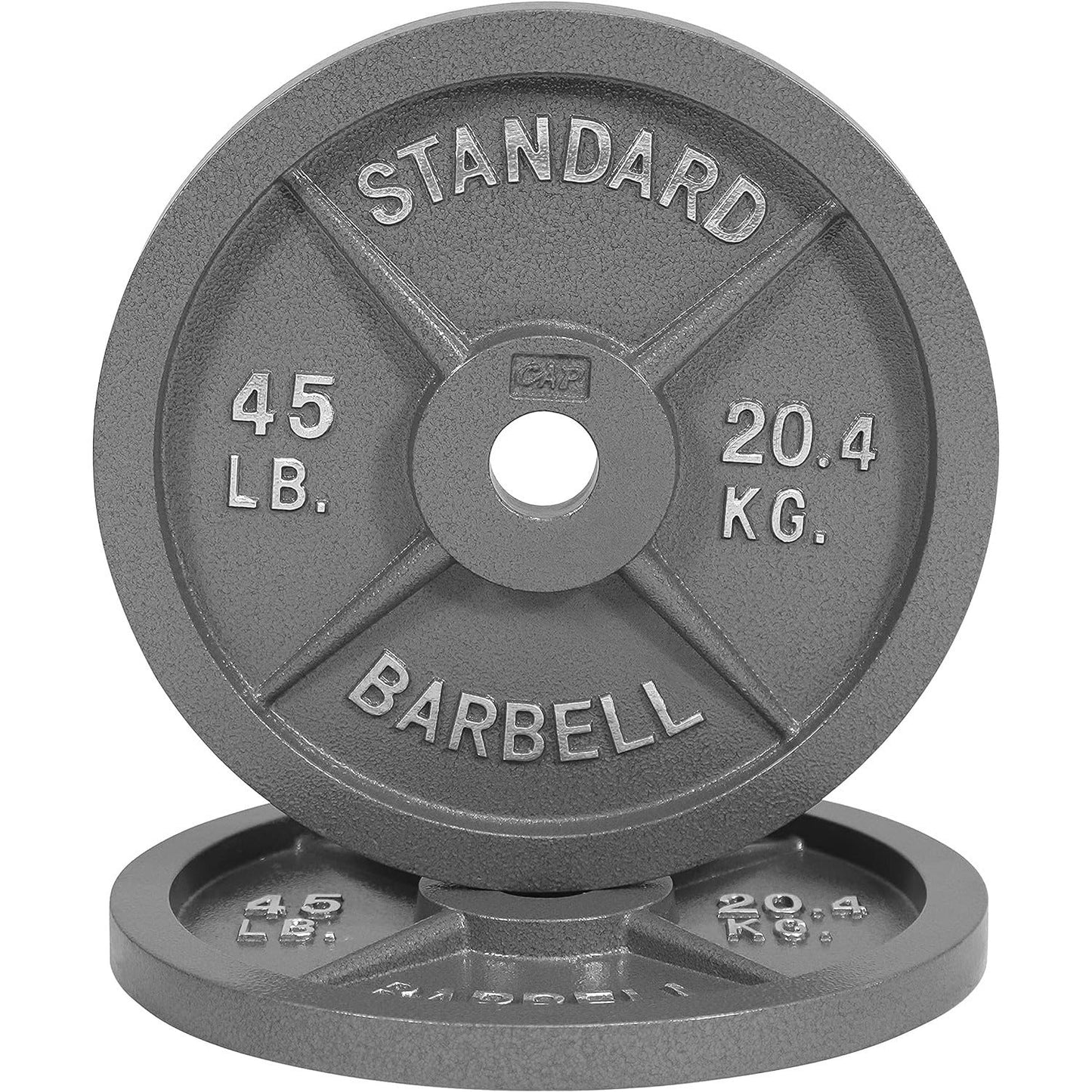 Gray STANDARD Cast-Style Weight Plates in Single, Pair, Four-Piece and Mixed Sets for Barbell Training
