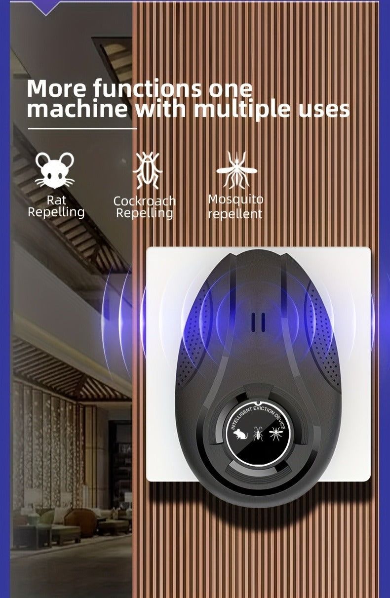 Electronic Pest Repeller – Soundwave Variable Frequency Insect Repellent for Home, Shop & Warehouse, Repels Mosquitoes, Rodents & Cockroaches, Multi-Pack