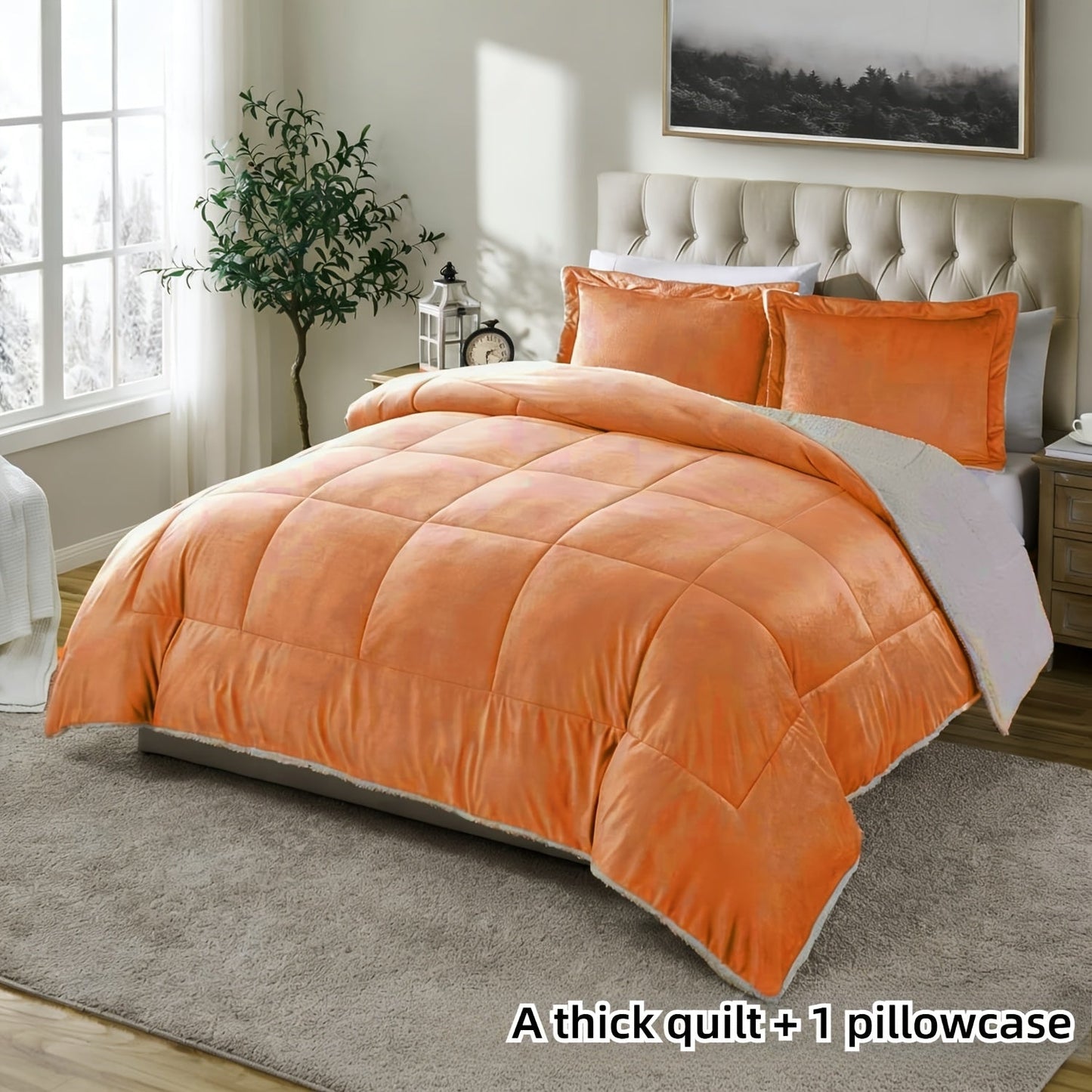 Reversible Sherpa Fleece Comforter Set in 40 Size and Color Options for Twin XL, Full, Queen or King Beds