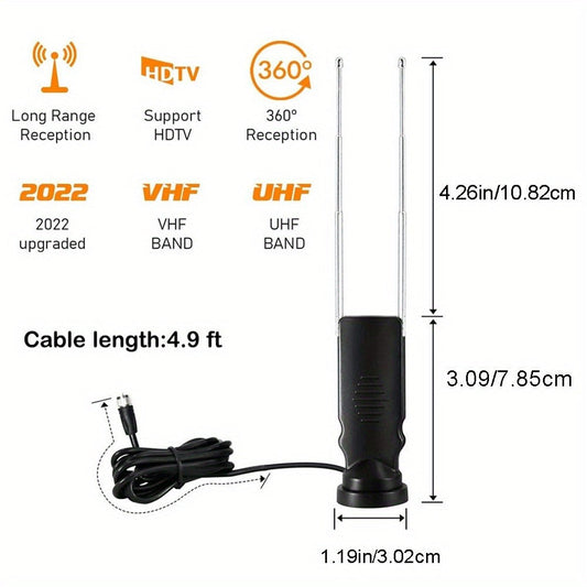 Indoor HDTV Antenna 4K HD – Free Over-the-Air TV Channels, Digital Signal Reception, No Monthly Fee, Easy Setup for Smart TV & Flat Screen