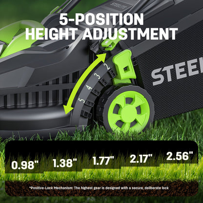 Cordless Lawn Mower Brushless Motor 13-Inch 21V Electric Lawn Mower Battery Powered with 4.0Ah Battery & Charger Included for Small to Medium Yards